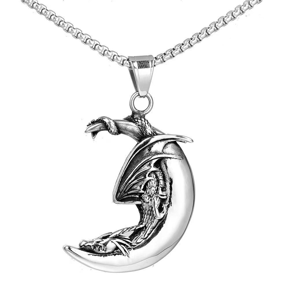 Wholesale Fashion  Hip-Hop Necklace for Men, Personalized Punk Style Steel Chain Pendan